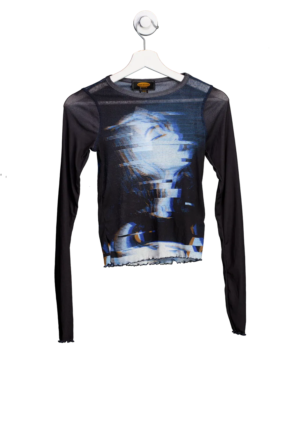 Urban Outfitters Black Archive Face Long Sleeve T-shirt UK XS