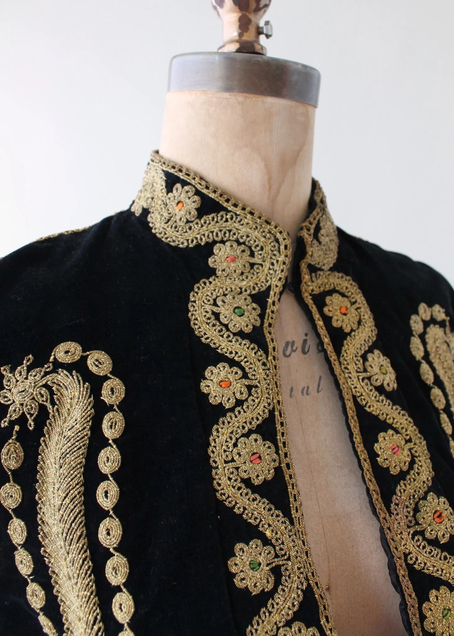 Vintage 1940s Embroidered Velvet Palestinian Jacket