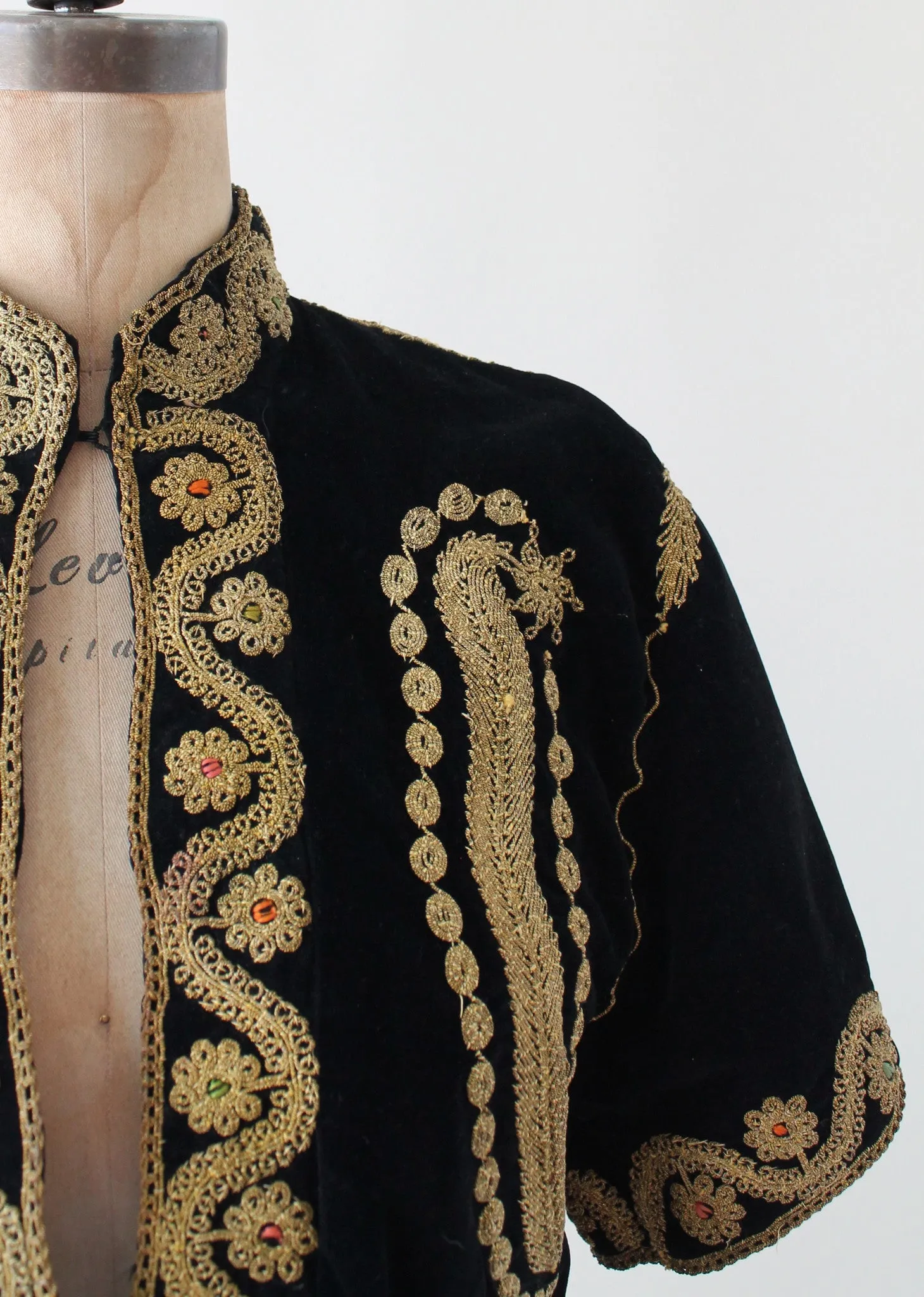 Vintage 1940s Embroidered Velvet Palestinian Jacket