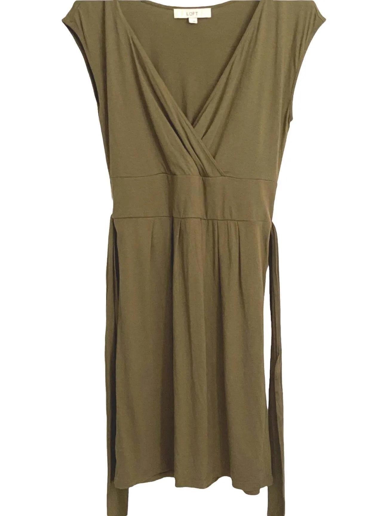 Warm Autumn Olive Sleeveless Knit Dress