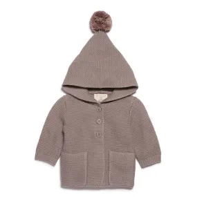 Wilson & Frenchy Knitted Jacket With Hood Smoke Grey