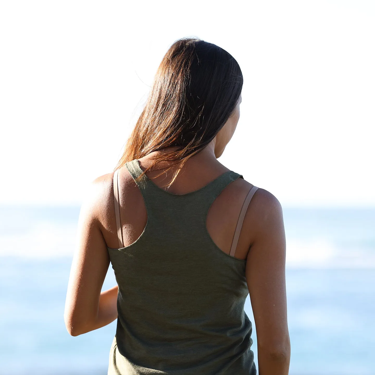 WOMEN'S TIARE LOGO TANK IN MILITARY GREEN