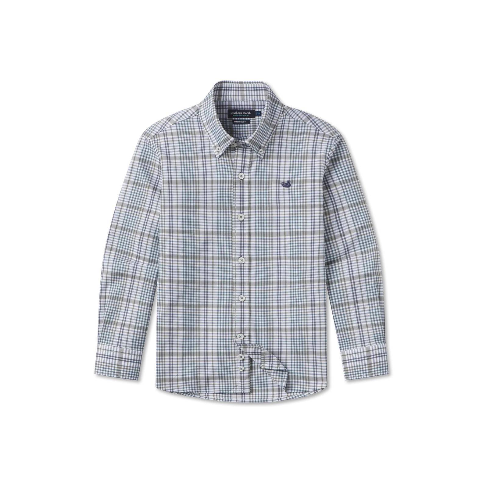 Youth Shores Windowpane Performance Dress Shirt